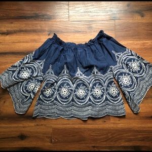 Valzera off the shoulder detailed top